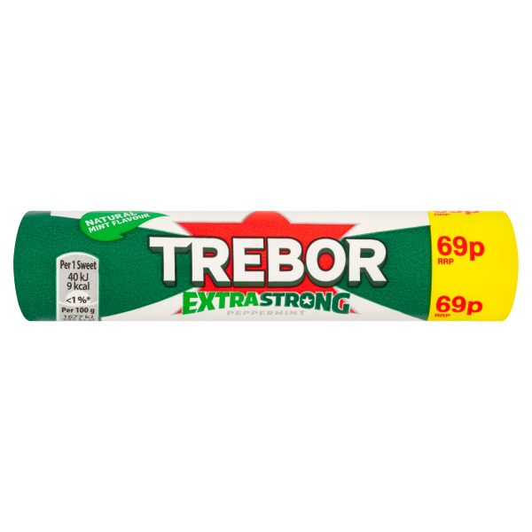 TREBOR SOFTMINTS ROLL PMP 69P EXTRA STRONG PEPPERMINT 41.3G