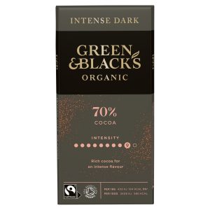 GREEN & BLACKS 90G ORGANIC 70% DARK CHOCOLATE BAR