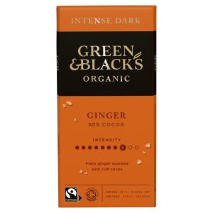 GREEN & BLACKS 90G ORGANIC GINGER DARK CHOCOLATE BAR