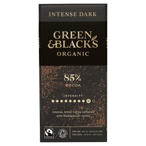 GREEN & BLACKS 90G ORGANIC 85% DARK CHOCOLATE BAR