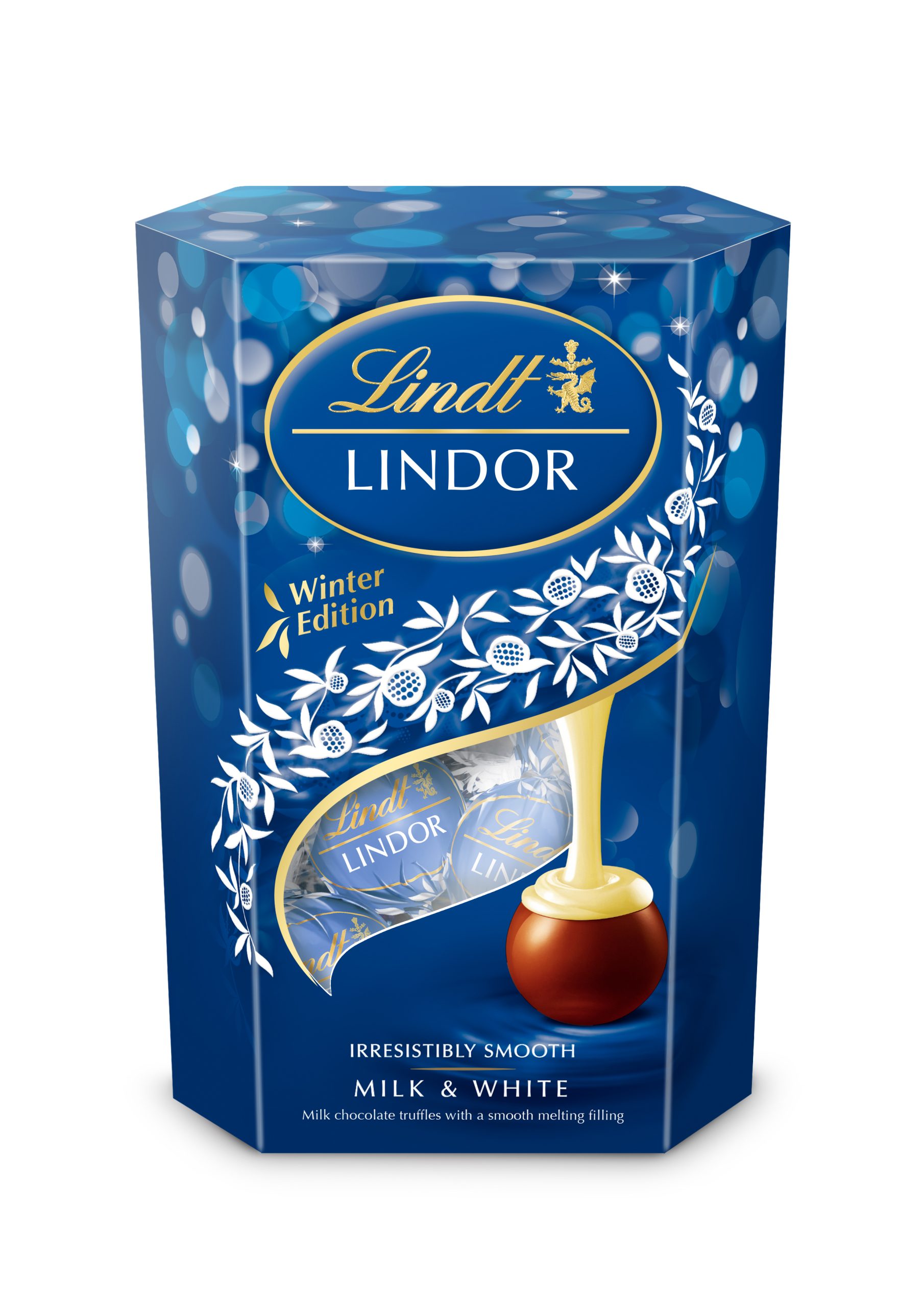 LINDT LINDOR MILK & WHITE CHOCOLATE CORNET 200G
