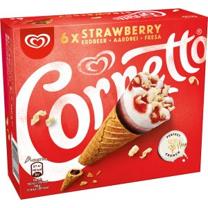 WALLS CORNETTO STRAWBERRY 6PK 540ML