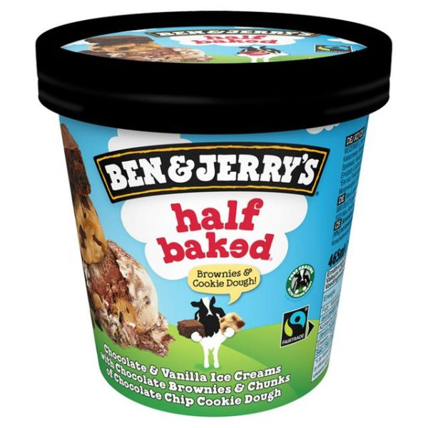 BEN & JERRYS 465ML HALF BAKED