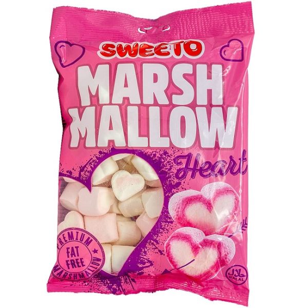 CANDY MONKS HEART SHAPED MARSHMALLOWS BAG 60G