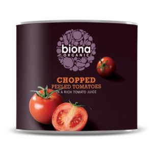 BIONA 6X2KG CHOPPED TOMATOES CATERING SIZE ORGANIC DRAINED WT.1.5KG