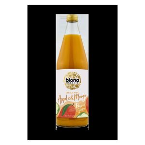 BIONA 750ML APPLE AND MANGO JUICE ORGANIC 75%, 0.25