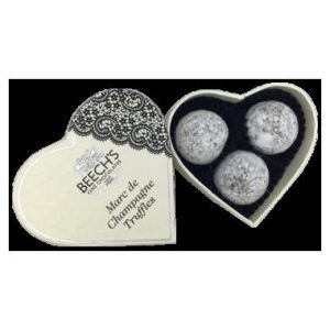 BEECHS CHOCOLATE TRUFFLES MARC DE CHAMPAGNE HEART BOX 37G