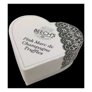 BEECHS CHOCOLATE TRUFFLE PINK MARC DE CHAMPAGNE HEART BOX 37G