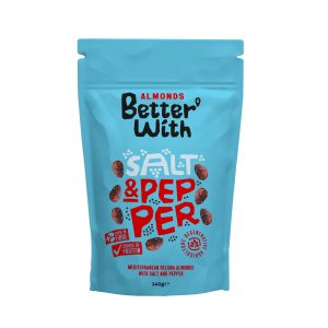 BETTER WITH SALT & PEPPER ALMONDS DOY PACK 140G