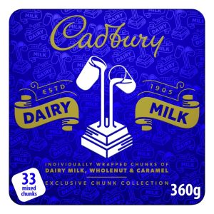 CADBURY DAIRY MILK MIXED CHOCOLATE CHUNKS TIN 360G