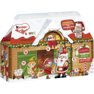 KINDER MIX 3D HOUSE ADVENT CALENDAR 234G
KINDER SURPRISE, KINDER MINI EGGS HAZELNUT, KINDER HOLLOW FIGURE, KINDER CHOCOLATE, KINDER CHOCOLATE BONS