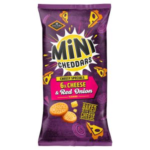 JACOBS MINI CHEDDARS CHEDDAR & RED ONION 6PK 6X23G