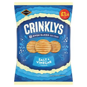 JACOBS MINI CHEDDARS CRINKLY SALT & VINEGAR PM 1.25 90G