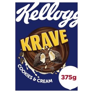 KELLOGGS BC KRAVE COOKIES & CREAM 375G GBP3.69 PMP