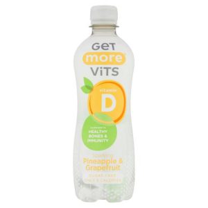 GET MORE VITS 500ML VITAMIN D SPARKILING PINEAPPLE & GRAPEFRUIT PET