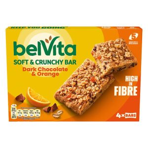 BELVITA BAKED BAR DARK CHOCOLATE & ORANGE 4PK