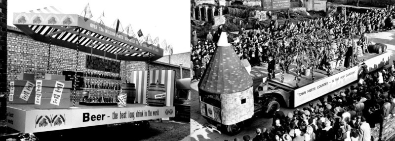 Brewers' Company floats in the Lord Mayor's Show in 1962 and 1947