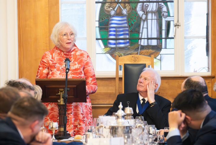 Sharon Ament, director of the London Museum speaking at Butchers' Hall026.