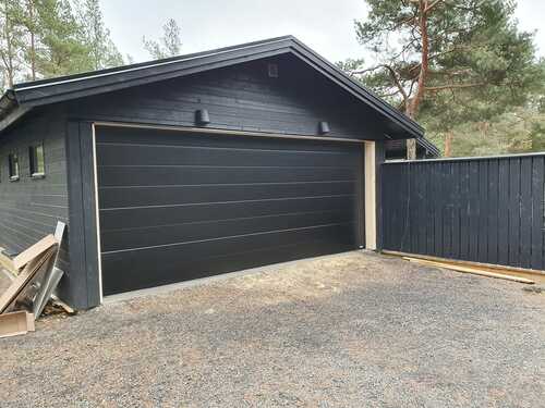 Takskjutport garage, takskjutport