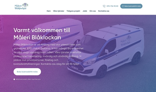 Hemsida Måleri Blåklockan