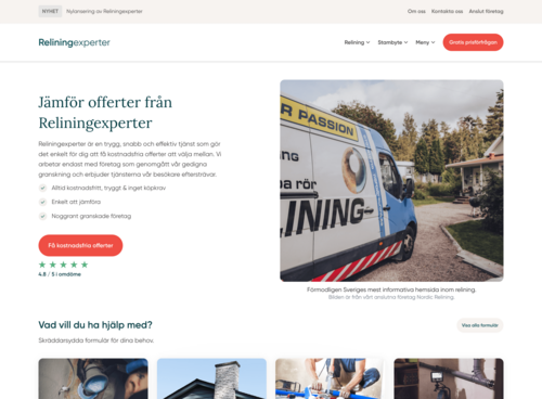Reliningexperter, Leads, Förfrågningar
