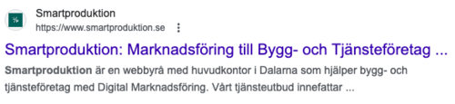 Metarubriken syns i sökmotorerna