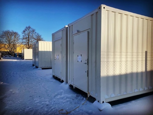 Byggbodar med elanslutning i vintermiljö