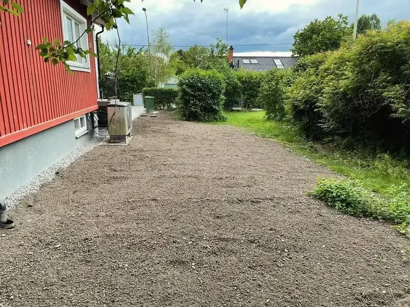 dränering utanför villa