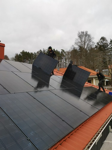 närbild på våra solceller