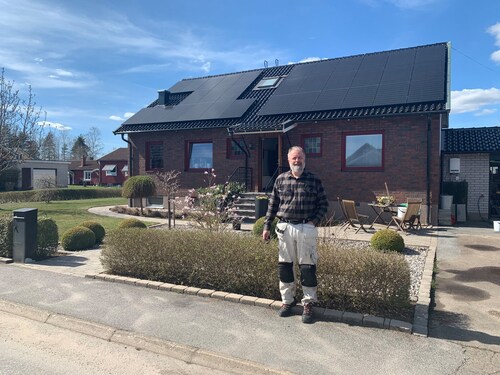 färdigställda solceller på villa i Borås