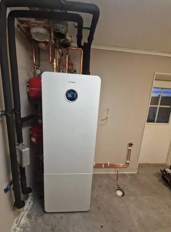 bergvärmepump i källaren på privat villa