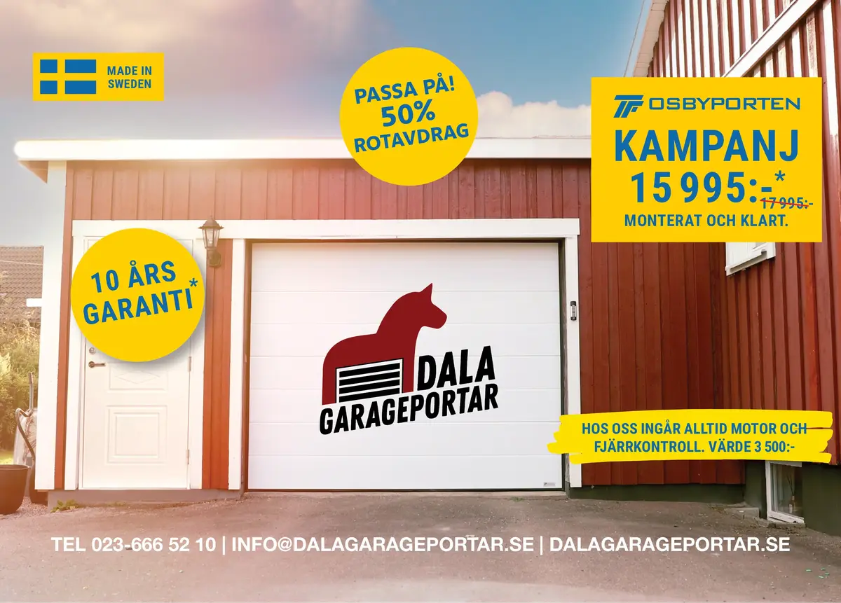 KAMPANJ | Fast pris på byte av garageport i Västerås