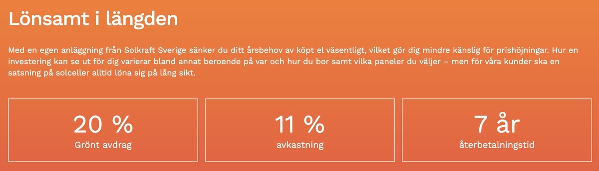 lönsamt i längden med solceller