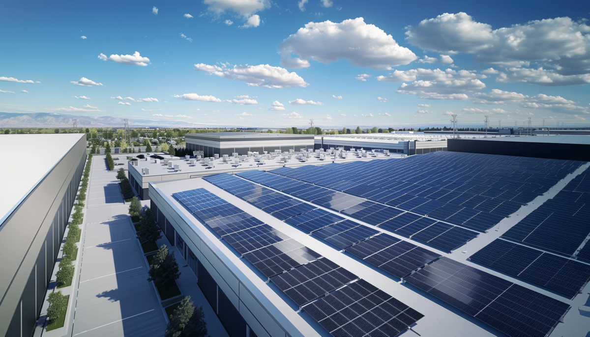 solceller på företagsbyggnad