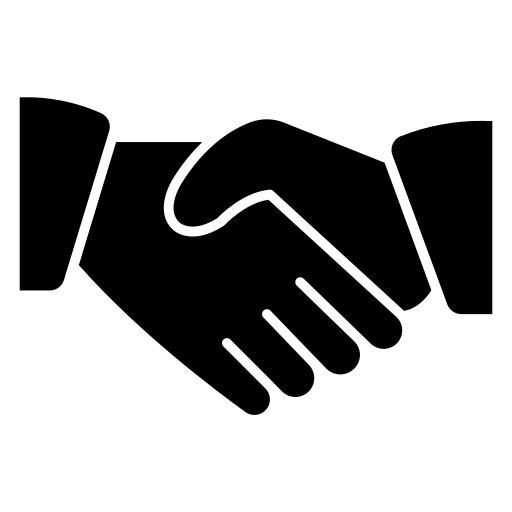Illustration av två händer som skakar hand i en symbol för samarbete.
