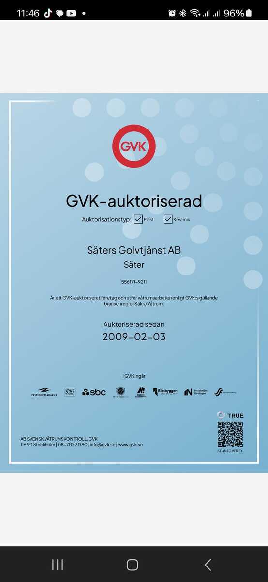 Företagsbild på Säters Golvtjänst Aktiebolag – Ett badrumsföretag i Dalarnas län 2025