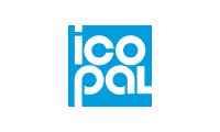 Icopal logotyp i blått och vitt.