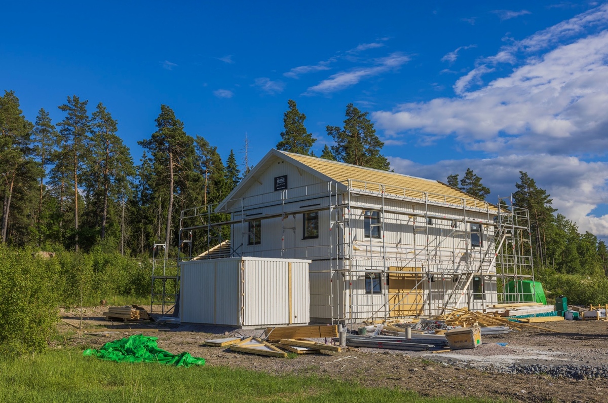 Takläggning på nybyggd villa utförd av Trygga Tak