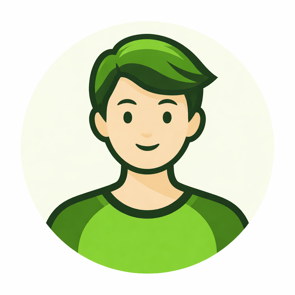 Illustration av person i grön profilbild