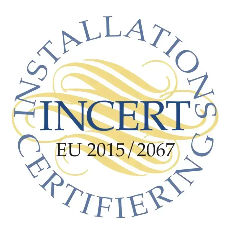 INCERT installationscertifiering enligt EU 2015/2067