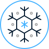 Ikon för kyla, snöflinga som symbol för nedkylning