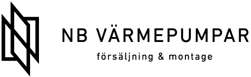 NB Värmepumpar logotyp med texten försäljning och montering