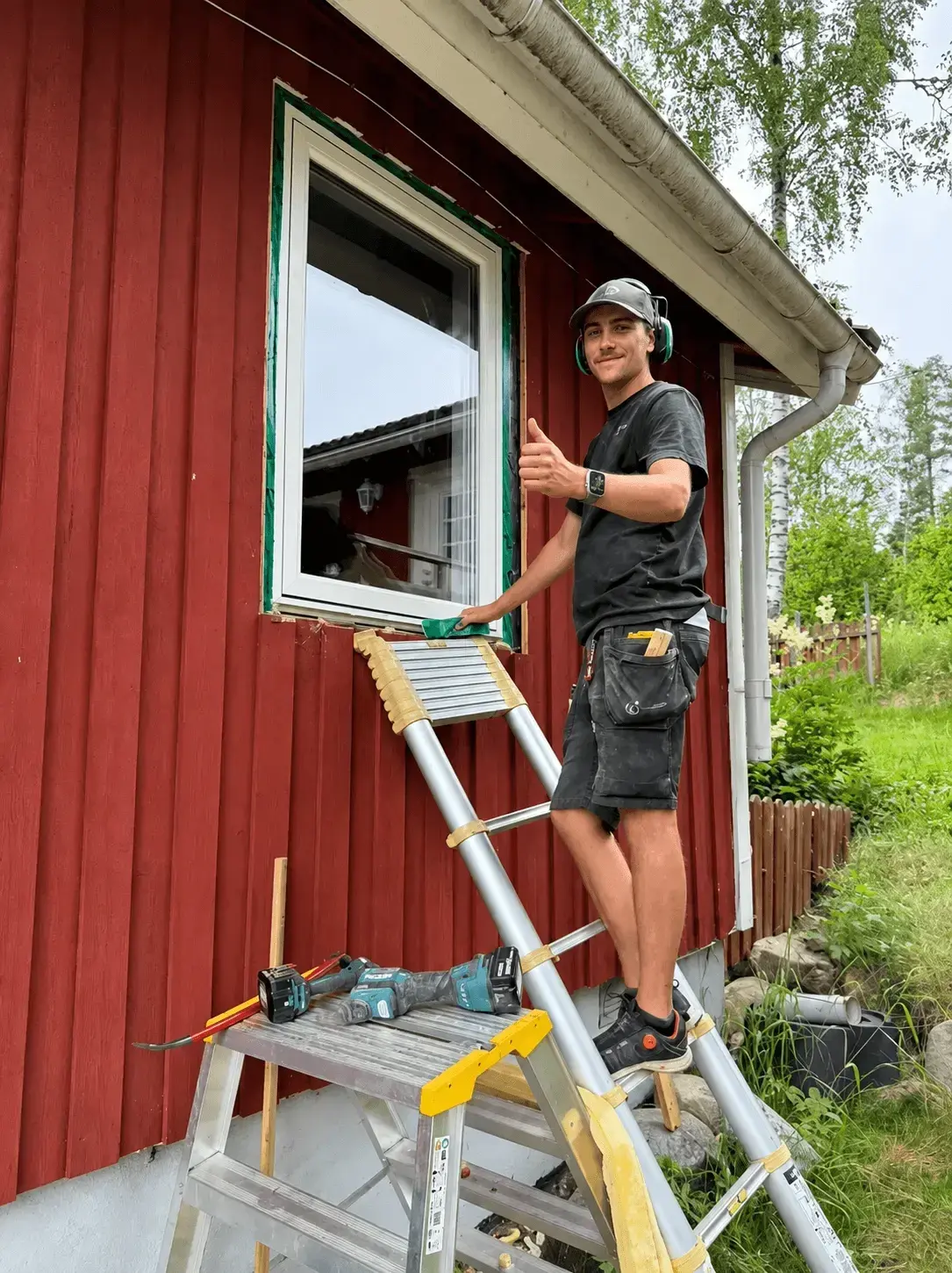 Vårt eget team på plats vid ett fönsterbyte