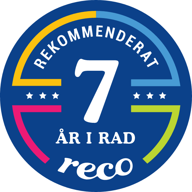 Rekommenderad på Reco sju år i rad