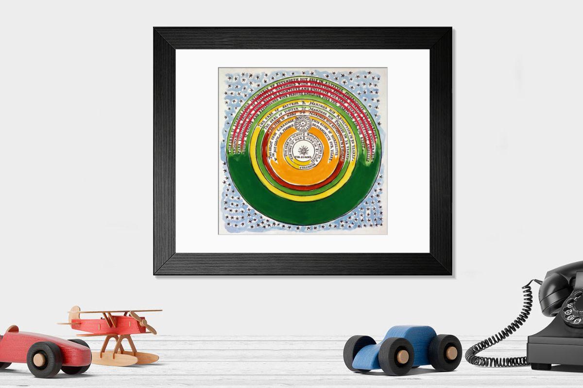Shown hanging in a room: Modern 14"x12" (36x31cm)