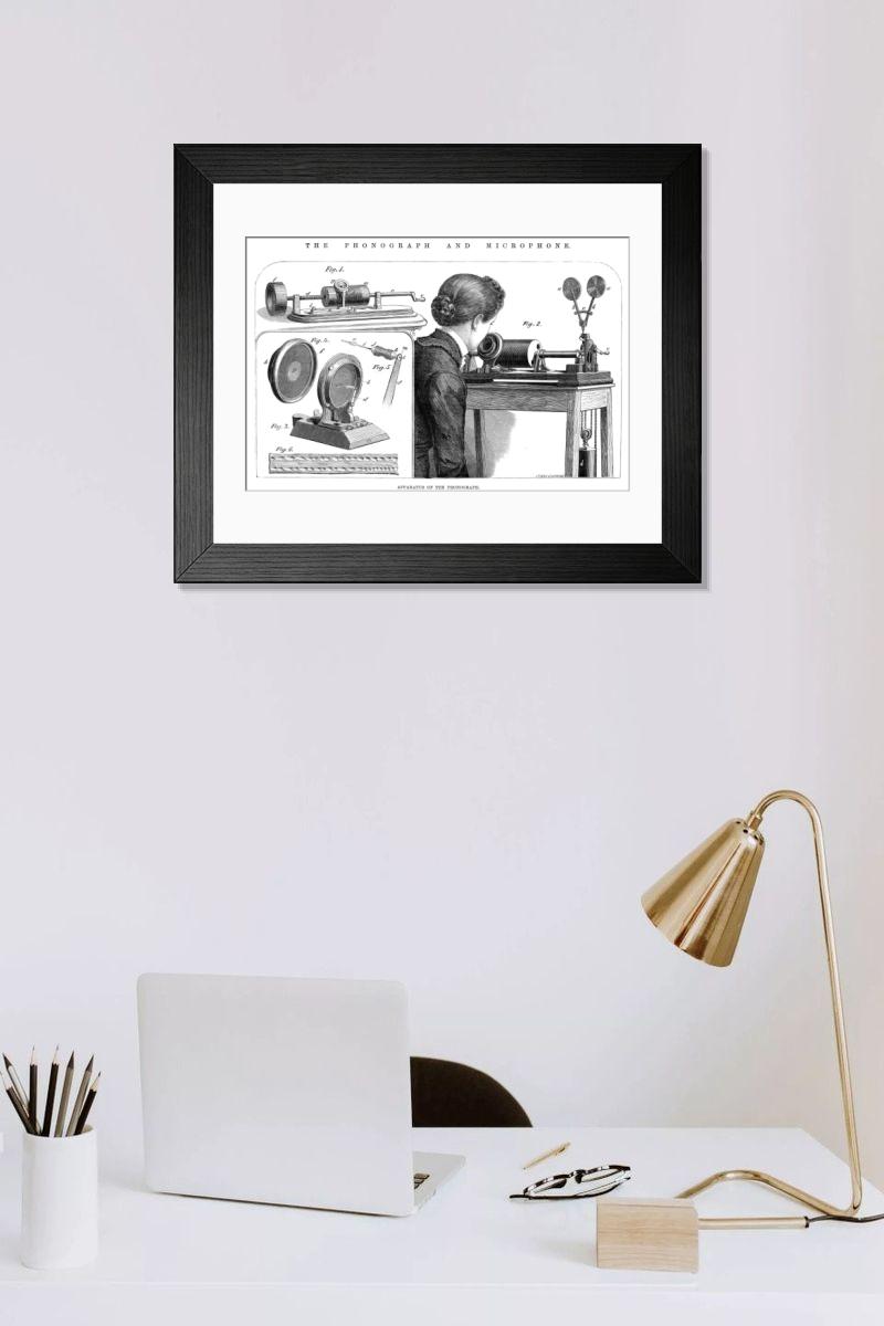 Shown hanging in a room: Modern 14"x12" (36x31cm)