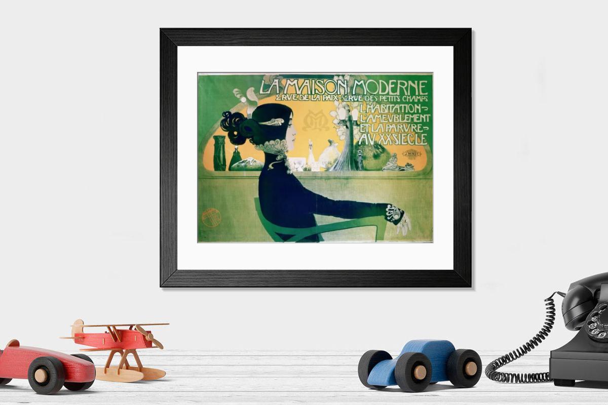 Shown hanging in a room: Modern 14"x12" (36x31cm)