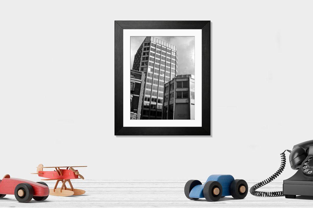 Shown hanging in a room: Modern 14"x12" (36x31cm)