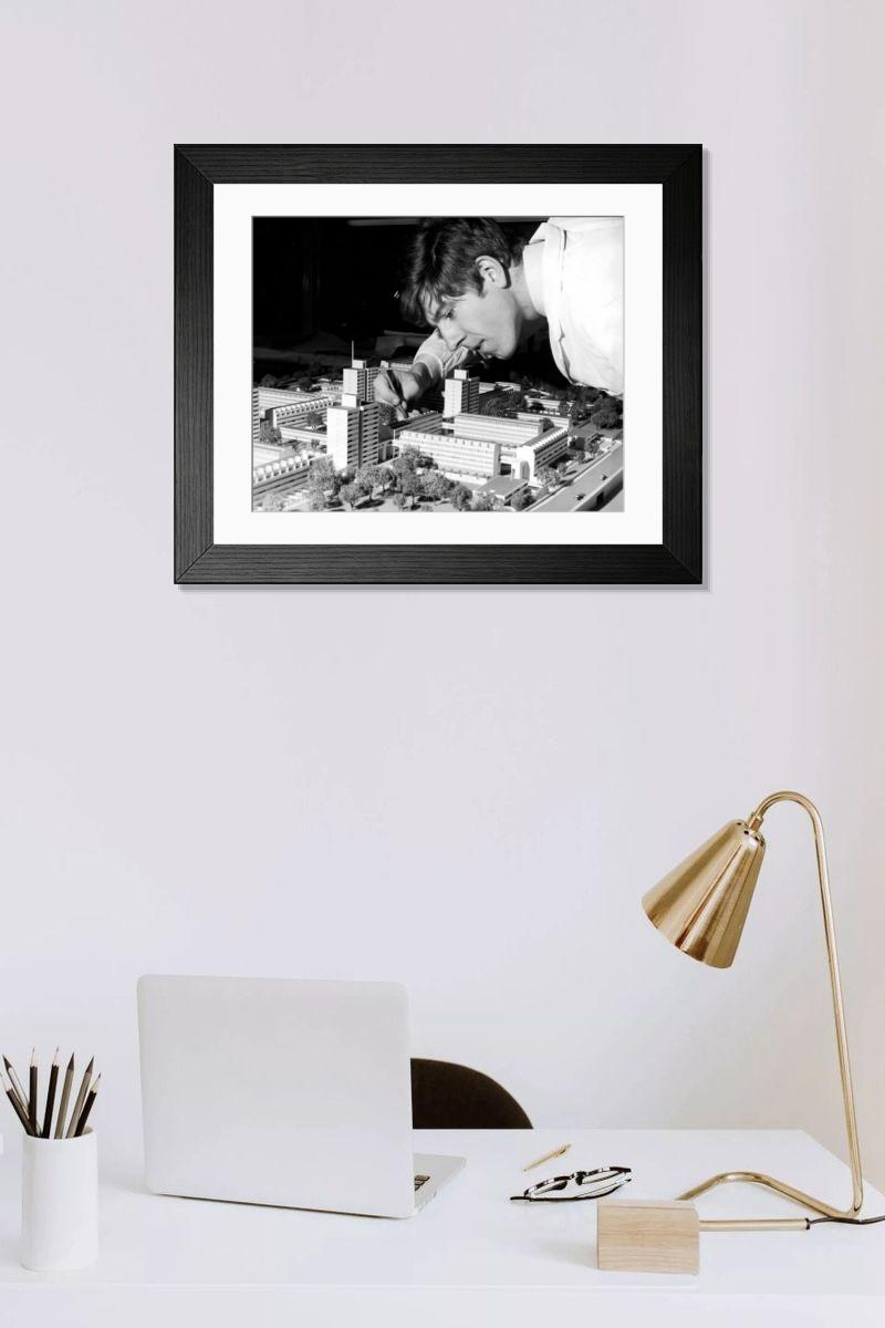 Shown hanging in a room: Modern 14"x12" (36x31cm)