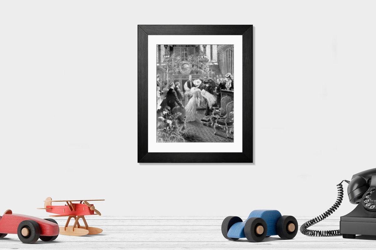 Shown hanging in a room: Modern 14"x12" (36x31cm)